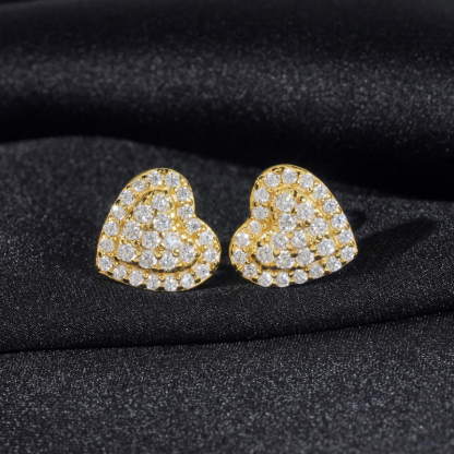 S925 Moissanite Heart Earrings