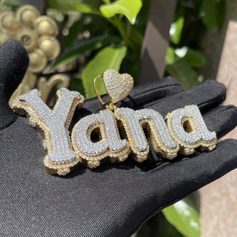 Moissanite Uppercase and Lowercase Letter Combination Custom Pendant