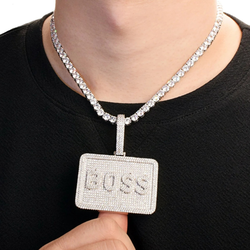 Moissanite Hip Hop Big Cube DIY Custom Letter Pendant