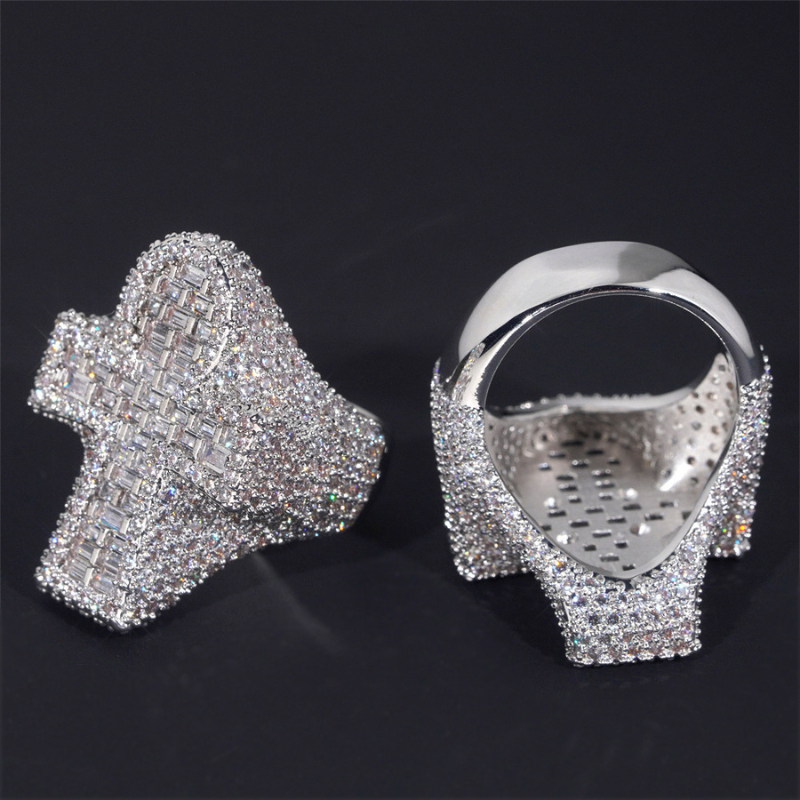 Moissanite Hip Hop Creative New Cross Ring