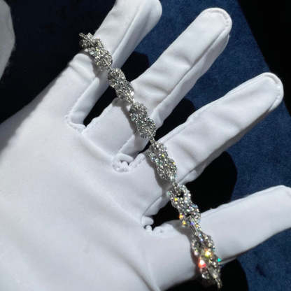 Moissanite Horizontal Figure 8 Infinite Cross Bracelet