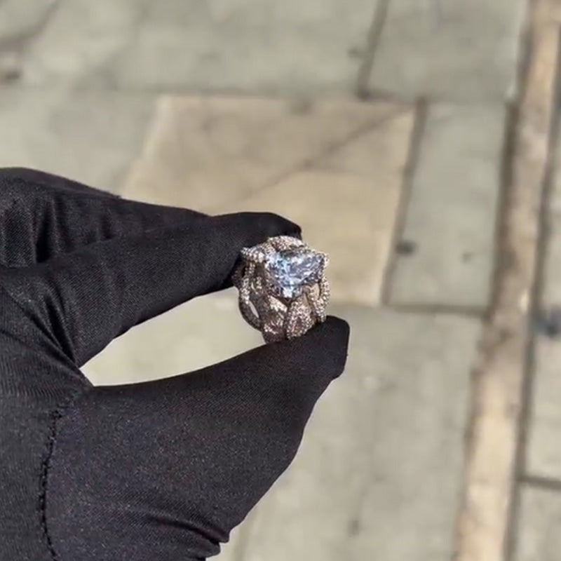 Spirit Snake Entanglement Pear Moissanite Ring