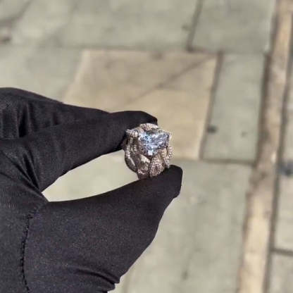 Spirit Snake Entanglement Pear Moissanite Ring