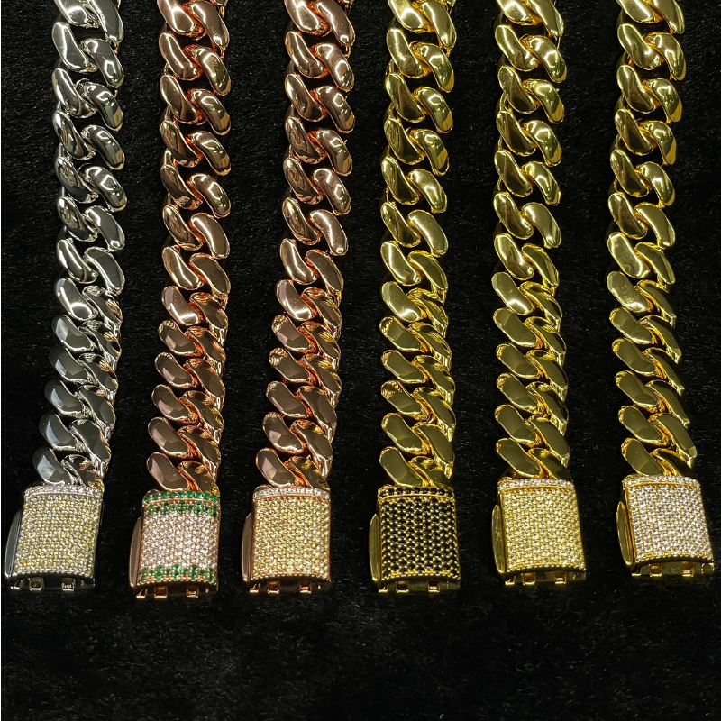 12mm Moissanite Miami Cuban 14K Bracelet