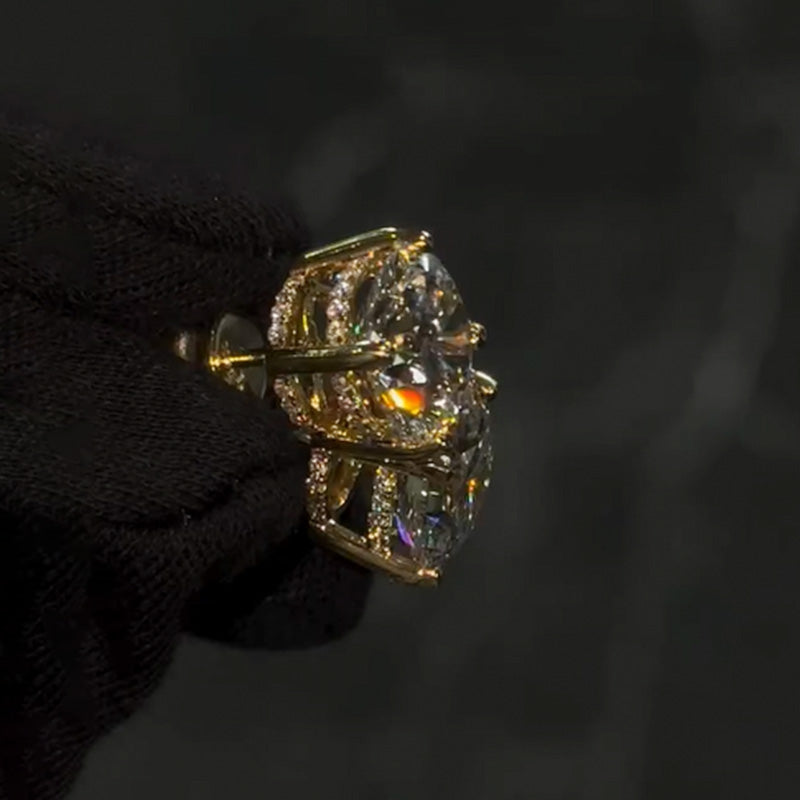 5CT Luxury Inlaid Moissanite S925 Earrings in Gold