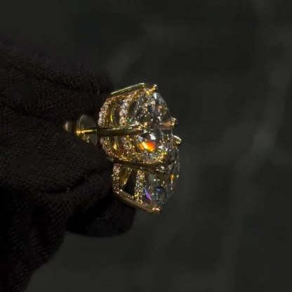 5CT Luxury Inlaid Moissanite S925 Earrings in Gold