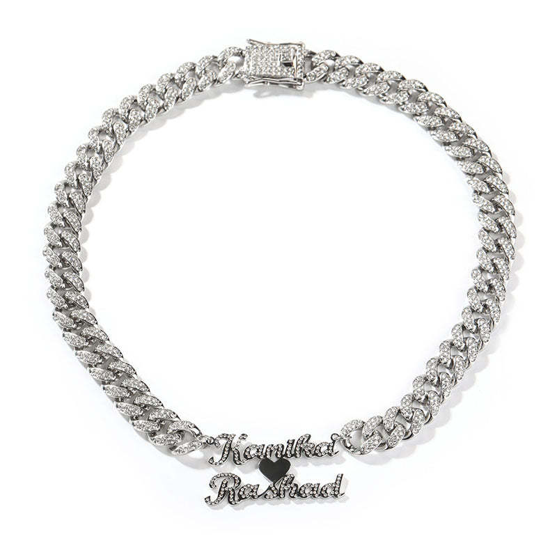 Moissanite can Customize Letter Cuban Chain