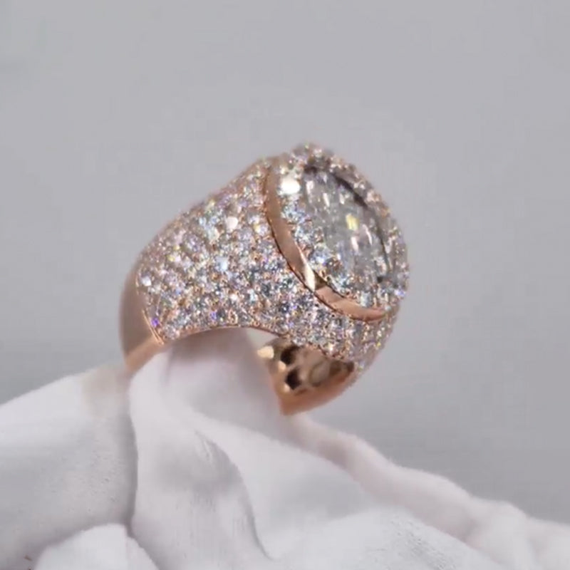 T-shaped Moissanite Men's Ring