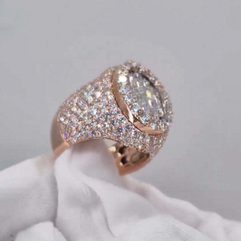 T-shaped Moissanite Men's Ring