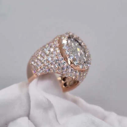 T-shaped Moissanite Men's Ring