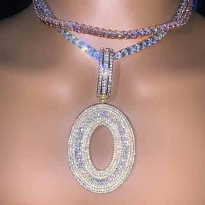 Moissanite Hip Hop Creative Floral Letters Custom Pendant