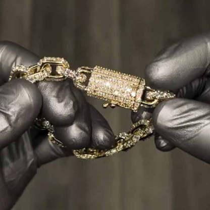 Moissanite Hip Hop Miami Box Clasp Bracelet