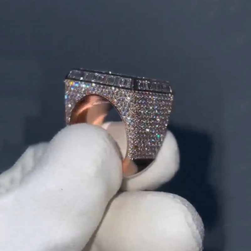 Criss Crossing Square Moissanite Ring