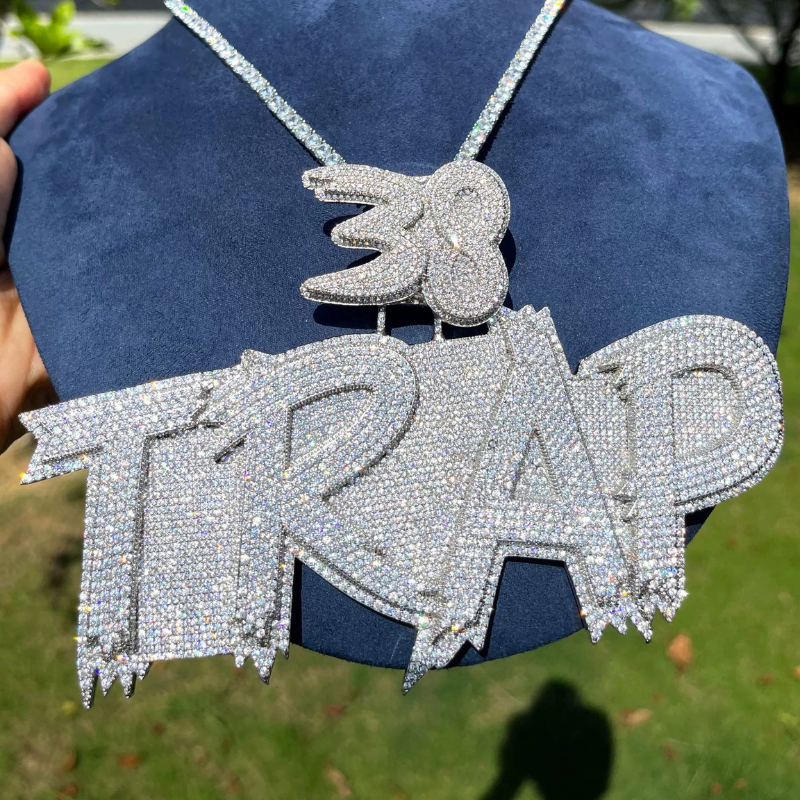 Moissanite Cursive Upper and Lower Two-layer Letter Custom Pendant