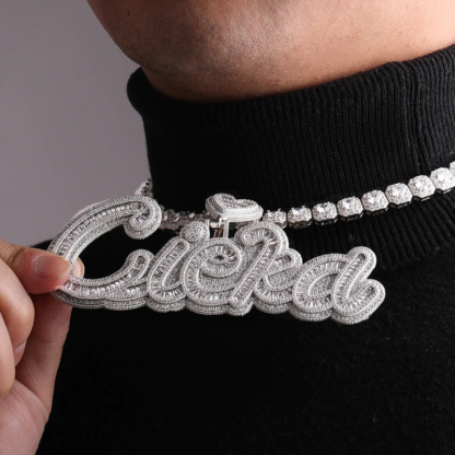 Moissanite Hip Hop Love Buckle DIY Custom Letter Pendant