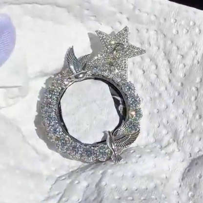 Peace Dove Stars World  Moissanite Customized Pendant