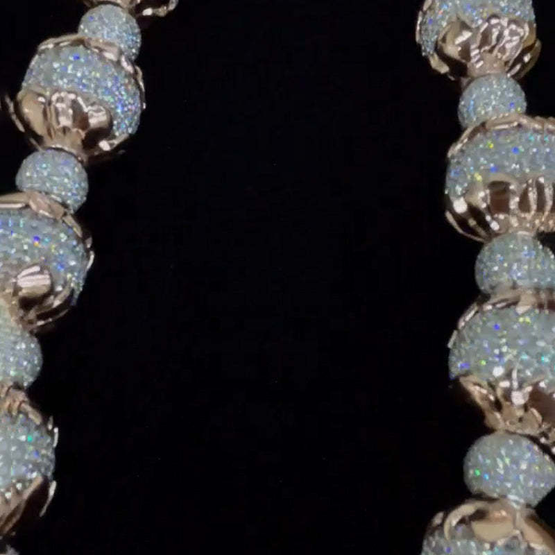 Moissanite Rose Wrapped Cross Pendant Chain Set