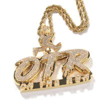Moissanite Running "OTR" Letters Fashion New Pendant