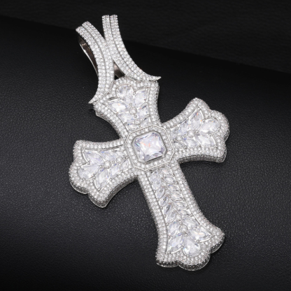Moissanite Hip Hop Oversized Cross Pendant