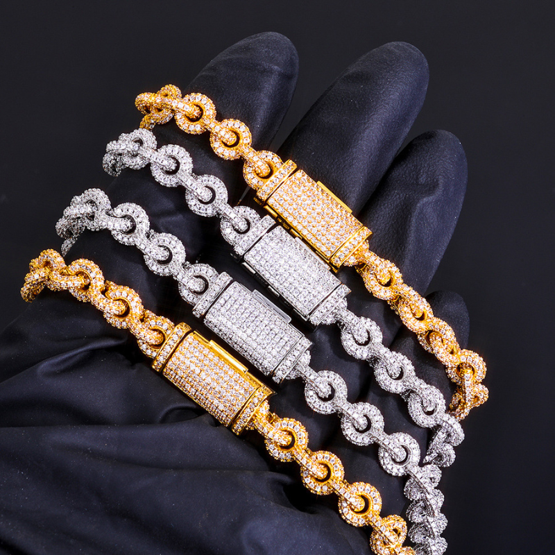 8mm Moissanite Hip-Hop O-Shaped Chain