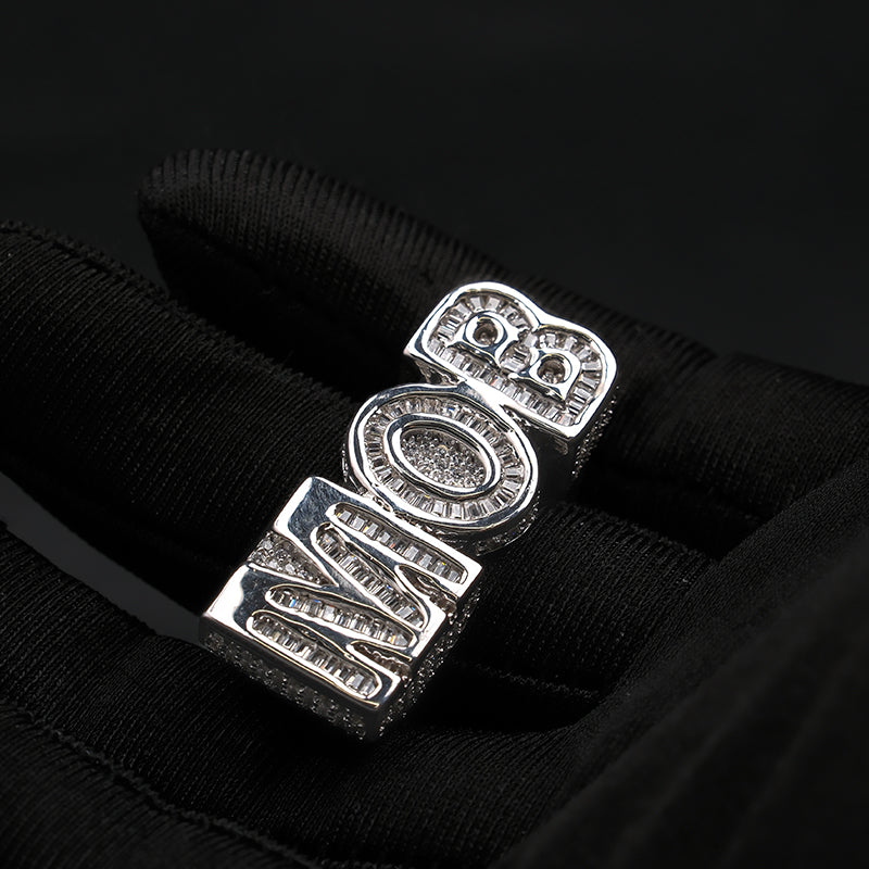 Moissanite Initial Letter Ring