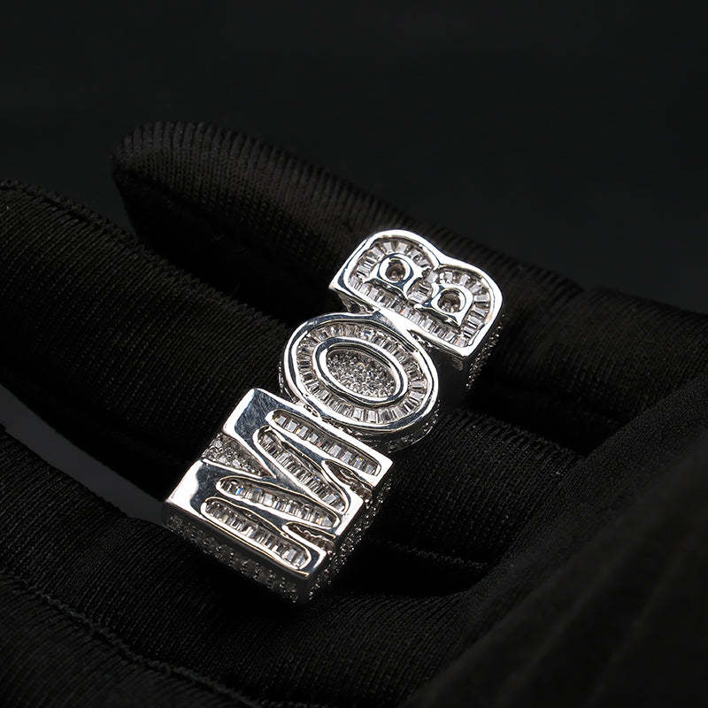 Moissanite Initial Letter Ring