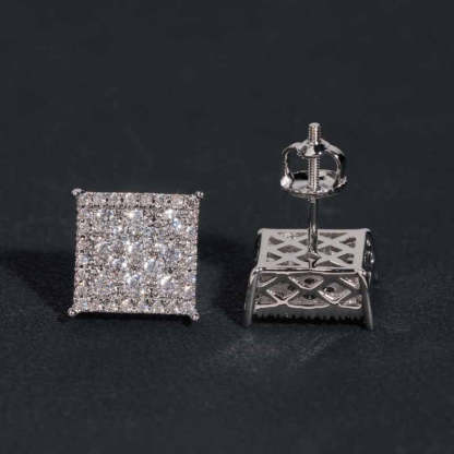 Moissanite Princess Square Earrings