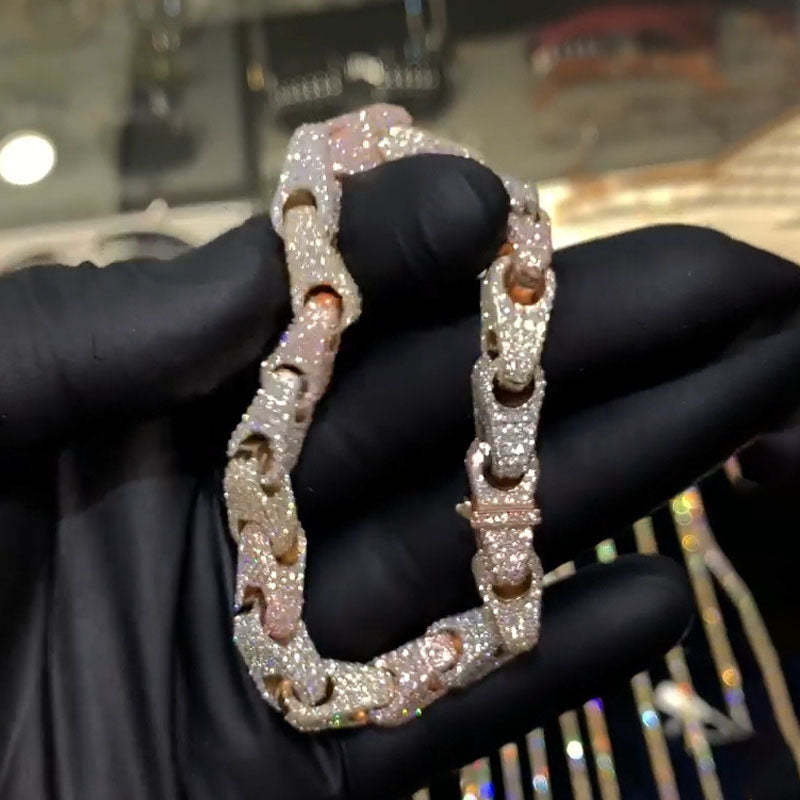 Moissanite Hip Hop Personalized Cylinder Cross Bracelet