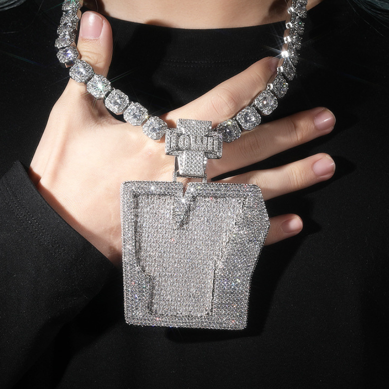 Moissanite Hip Hop Capital Y Letter Pendant