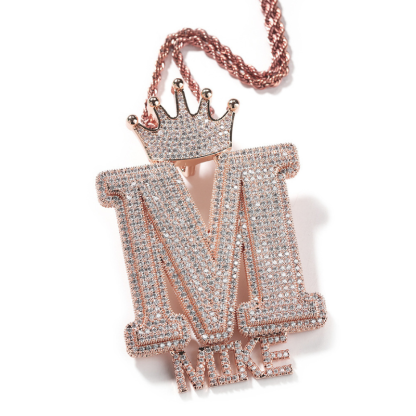 Moissanite Crown Buckle Personalized Letter Custom Pendant