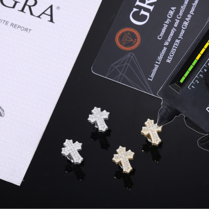 S925 Silver Moissanite Cross Earrings