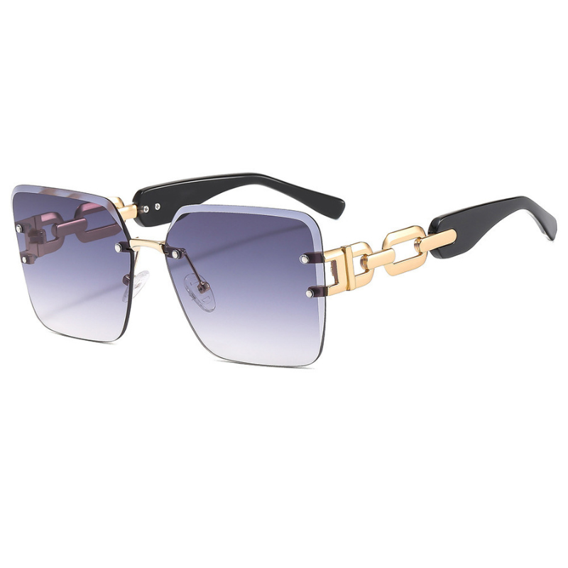 Fashionable Square Frameless Cut-edge Design Side Hollow Sunglasses