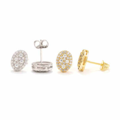 Moissanite Hip Hop Oval Earrings