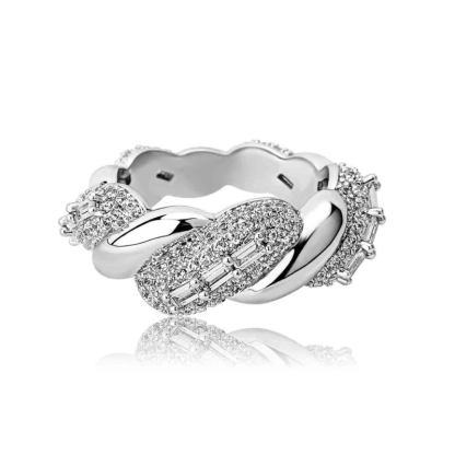 Moissanite INS Style Cross Around Temperament Ring