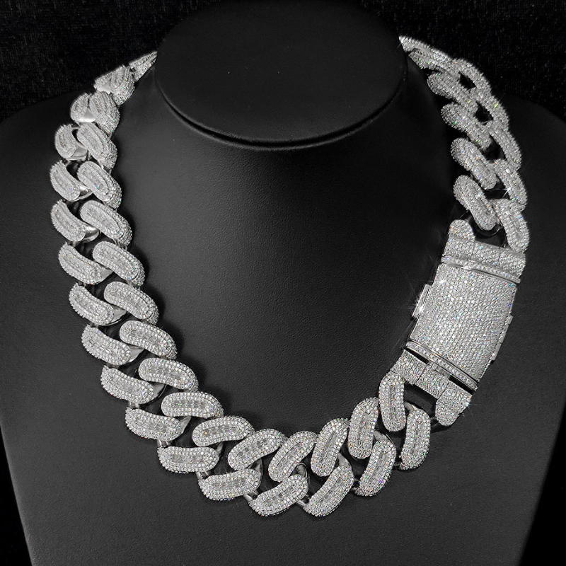 29mm Moissanite Hip Hop Square Diamond Cuban Chain