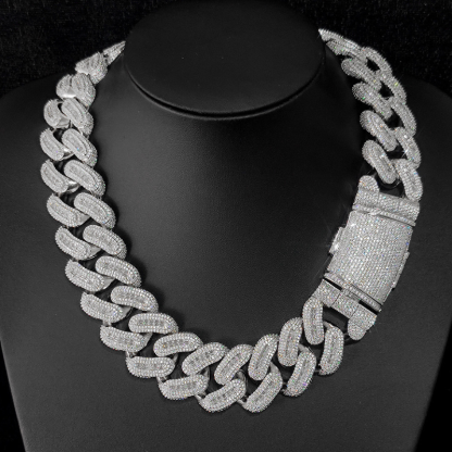 29mm Moissanite Hip Hop Square Diamond Cuban Chain