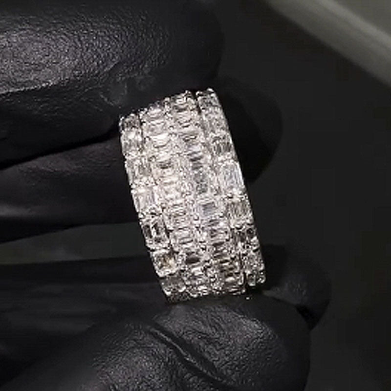 Moissanite Luxury Four-row Diamond Ring