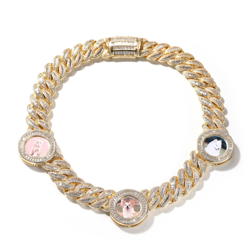 Moissanite Creative Customizable Photo Cuban Chain