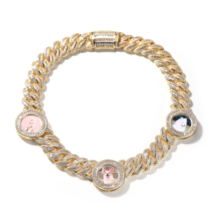 Moissanite Creative Customizable Photo Cuban Chain