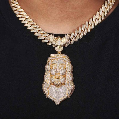 Moissanite Eagle Buckle Jesus Pendant