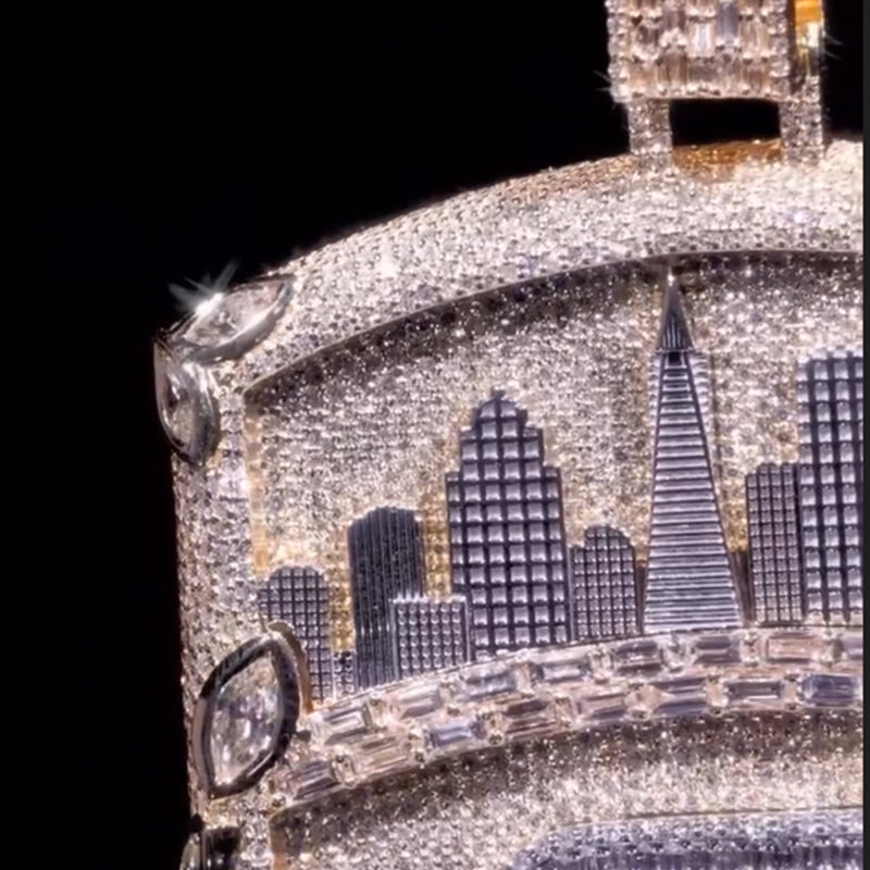 S925 Moissanite Urban Architecture Shield Pendant