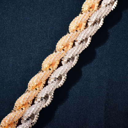 Moissanite Hip-Hop Pave Twisted Chain