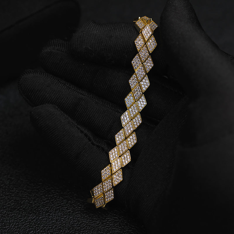 Iced Out Rhombic Moissanite Bracelet