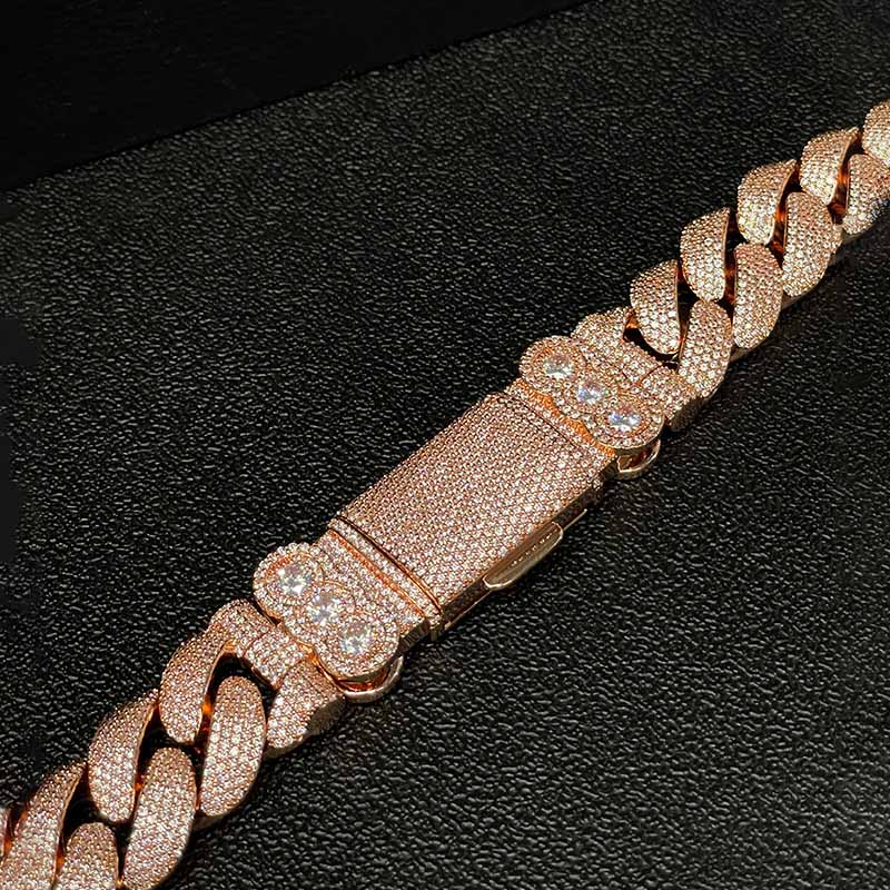 S925 Moissanite 20mm Cuban chain