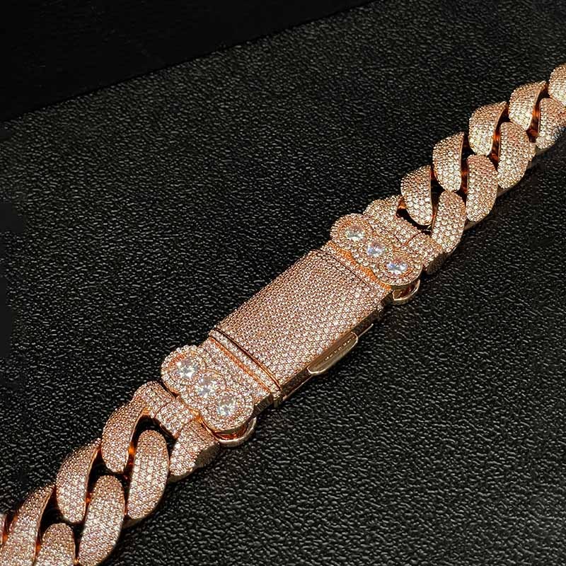 S925 Moissanite 20mm Cuban chain