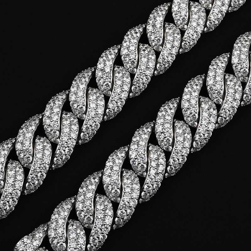 20mm Moissanite Hip-Hop Double-Row Heavy Cuban Chain