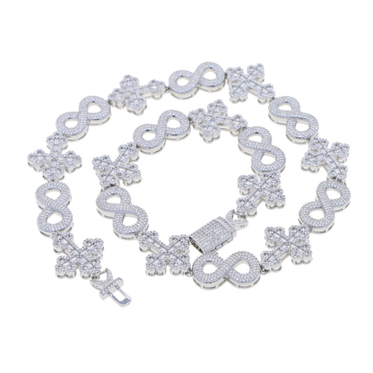 Moissanite Cross Unlimited Cuban Chain