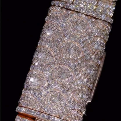 22mm Moissanite Single-Row Pear-Cut Cuban Chain