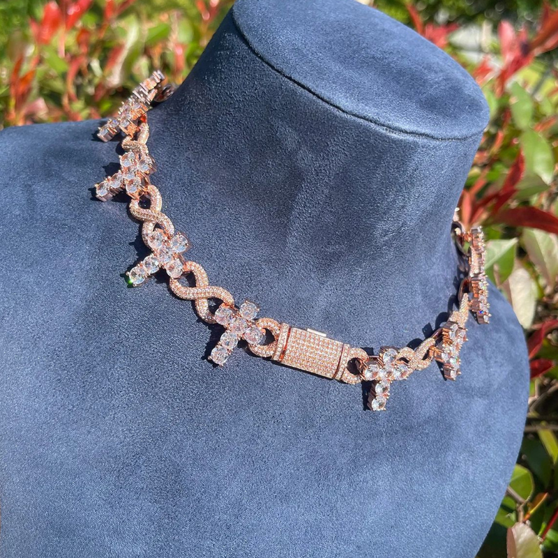 Moissanite Cross Thorns Unlimited 8-figure Cuban Chain