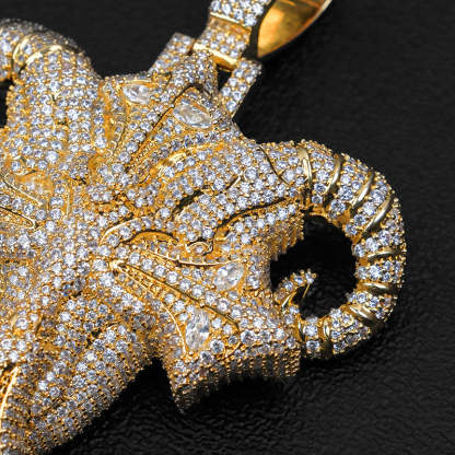 Moissanite Goat Head Pendant